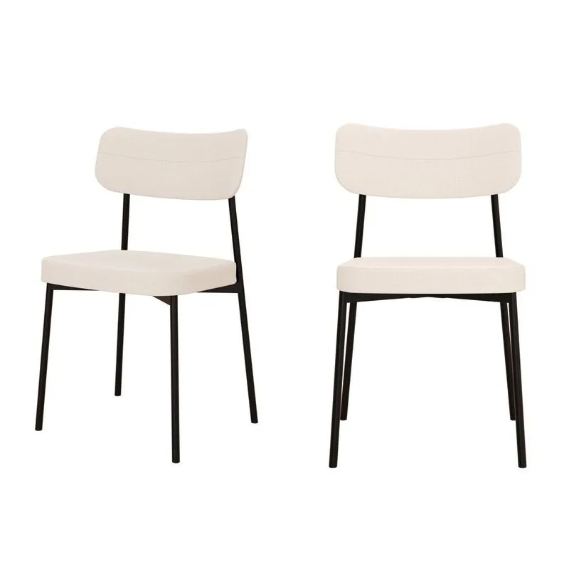 Kit Com 2 Cadeiras Para Sala De Jantar Mona Yescasa Branco/palha Corriente Palha Corriente