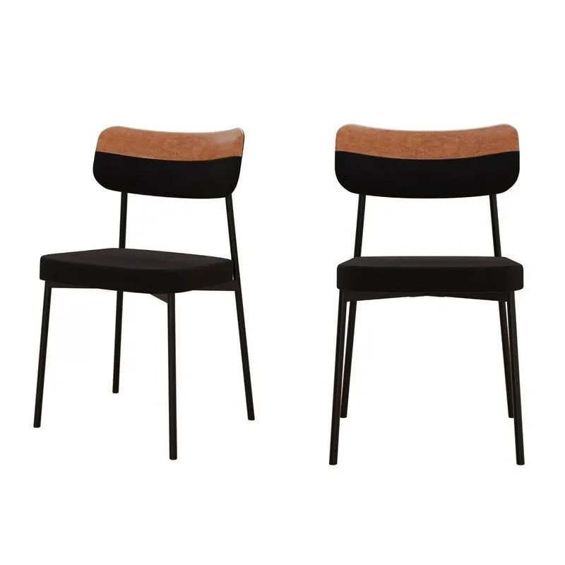 Kit Com 2 Cadeiras Para Sala De Jantar Mona Yescasa Preto/caramelo Preto/caramelo