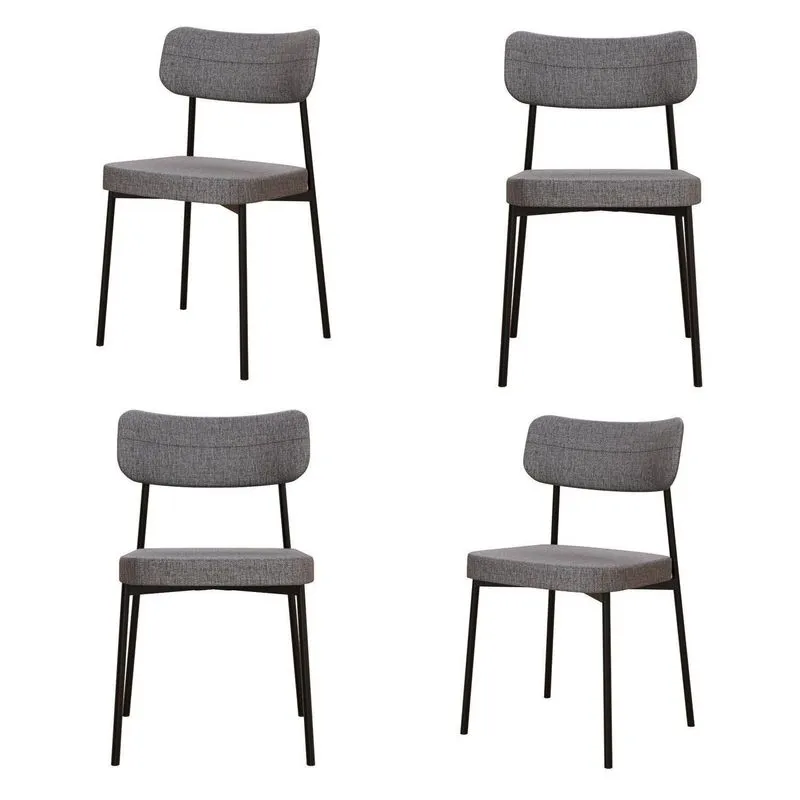 Kit Com 4 Cadeiras Para Sala De Jantar Mona Yescasa Cinza/corriente Cinza Corriente