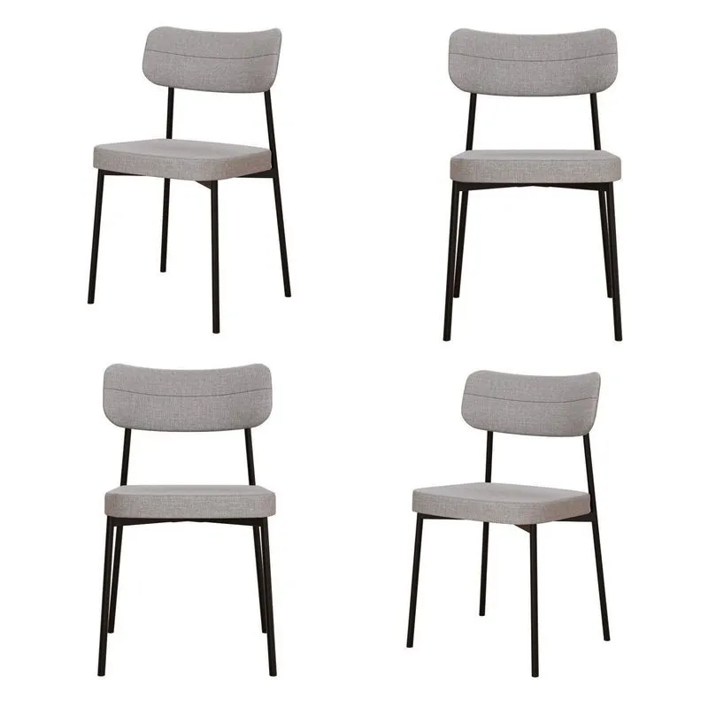 Kit Com 4 Cadeiras Para Sala De Jantar Mona Yescasa Cinza Corriente Cinza Claro Corriente