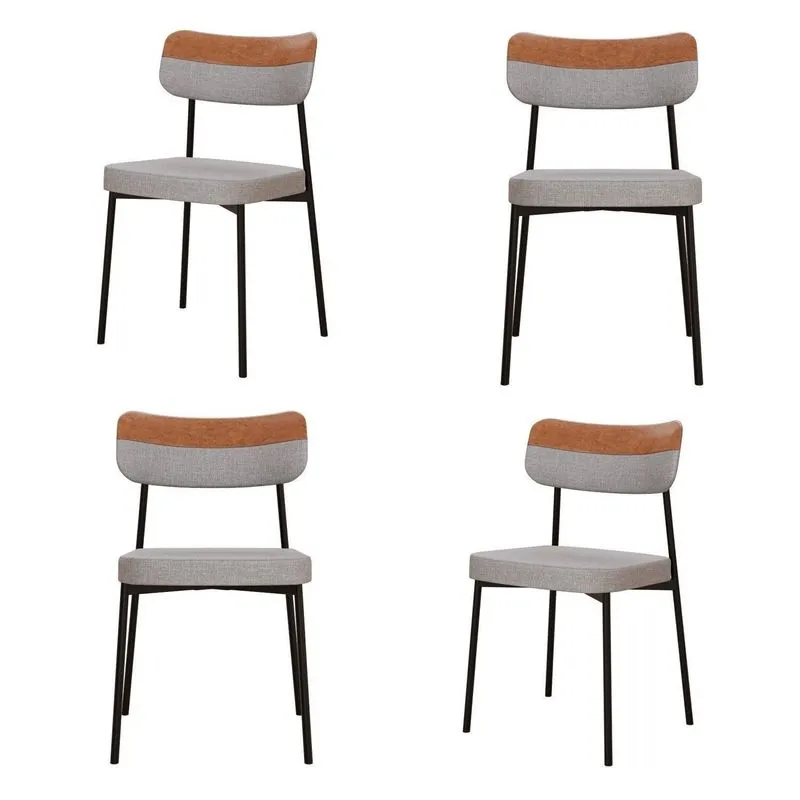 Kit Com 4 Cadeiras Para Sala De Jantar Mona Yescasa Cinza Corriente/caramelo Cinza Claro Corriente /caramelo