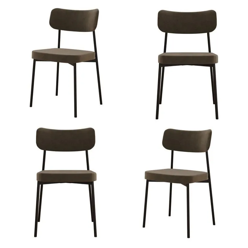 Kit Com 4 Cadeiras Para Sala De Jantar Mona Yescasa Marrom/sand Sand