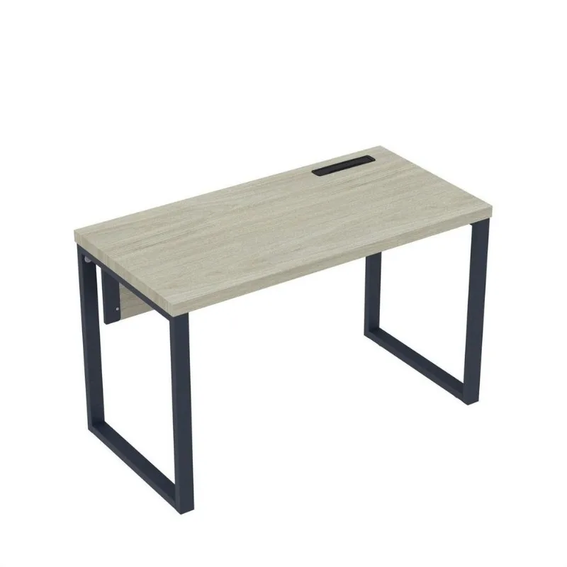 Estação De Trabalho Mesa Plataforma Escritório Tubular Para 1 Pessoa Com Caixa De Tomada Pe40tub Azul E Bege Castanheira Natural/azul Capri