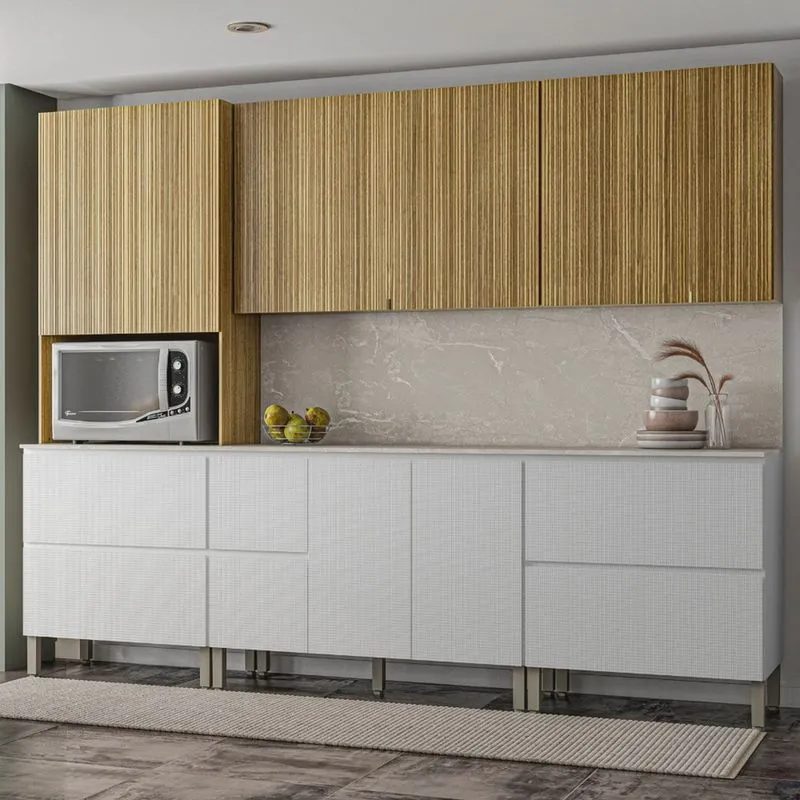 Armários para Cozinha com Balcão com Tampo Art - 7 Pçs