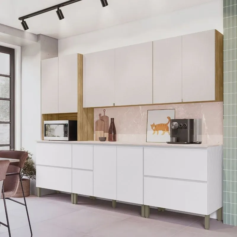 Armários para Cozinha com Balcão com Tampo Art - 7 Pçs