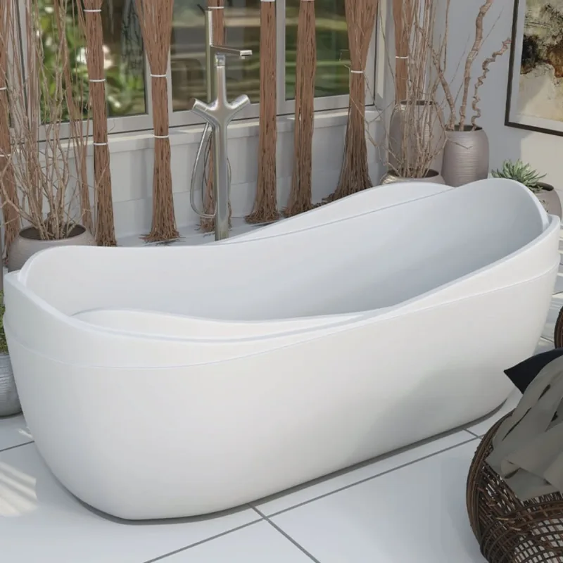 Banheira de Imersão Mondialle Modelo Saturnia 180cm X 85cm X 64cm em Acrilico Branco