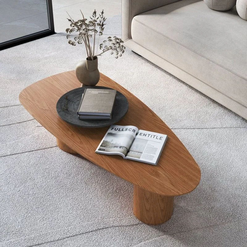Mesa De Centro Gama Orgânica 100% Mdf 135cm X 60cm X 35cm Marrom Natural/carvalho