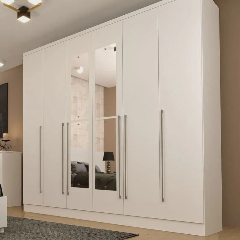 Guarda Roupa Casal 6 Portas 8 Gavetas com Espelho Portugal 270cm Espresso Móveis