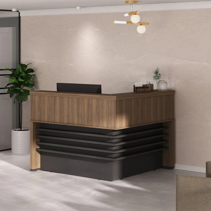 Balcão De Atendimento Para Escritório/recepção Em L - Elegante E Funcional 1,47x1,47m Artany