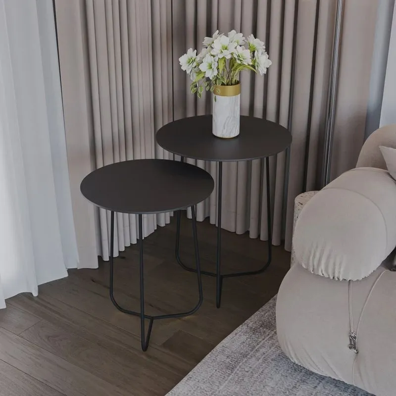 Conjunto Mesa de Canto Trude 55cm X 45cm X 45cm