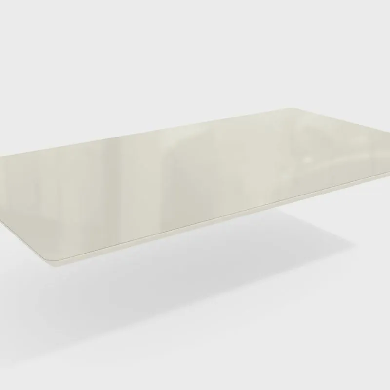 Tampo para Mesa de Jantar 160cm X 90cm de Madeira com Vidro Off White