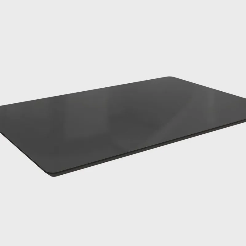 Tampo para Mesa de Jantar 120cm X 80cm de Madeira com Vidro Preto Fosco