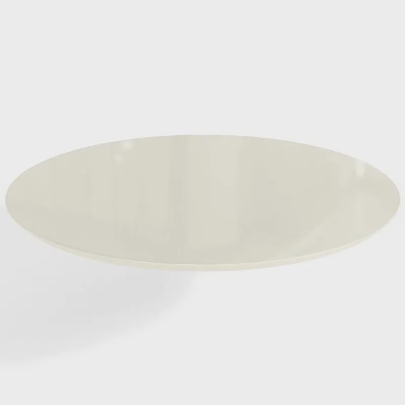Tampo para Mesa de Jantar Redondo 105cm de Madeira com Vidro Off White