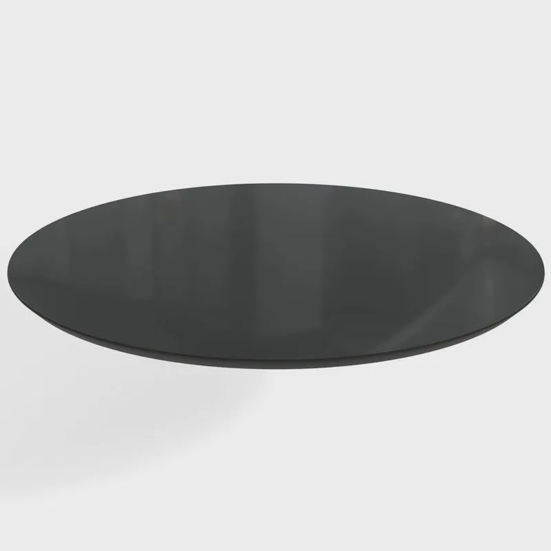 Tampo para Mesa de Jantar Redondo 105cm de Madeira com Vidro Preto Fosco