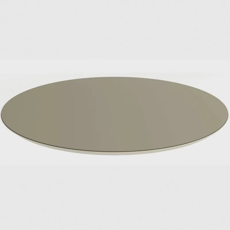 Tampo para Mesa de Jantar Redondo 120cm de Madeira com Vidro Off White