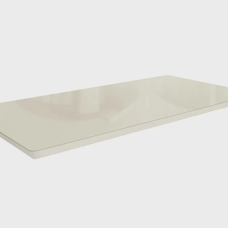 Tampo para Mesa de Jantar 2000x1000 de Madeira com Vidro Off White