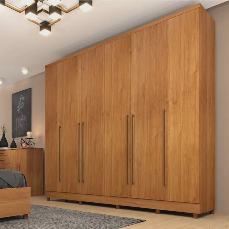 Guarda-Roupa 6 Portas Portugal E Comoda 5 Gavetas Premium Com Pés Espresso Móveis Cinamomo