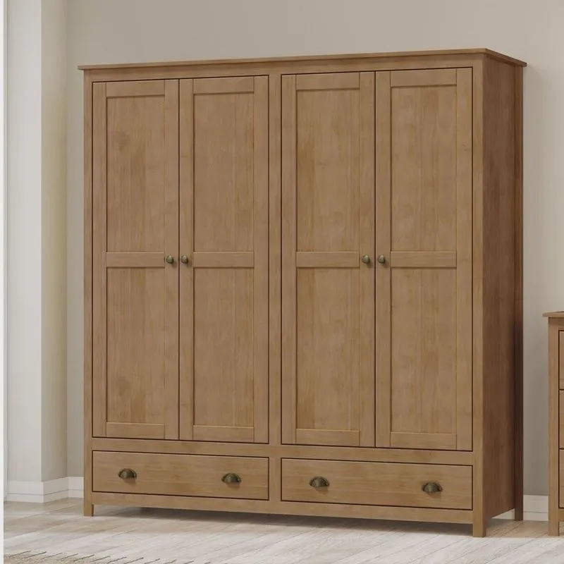 Guarda-roupa 4 Portas 2 Gavetas Topazio Freijó