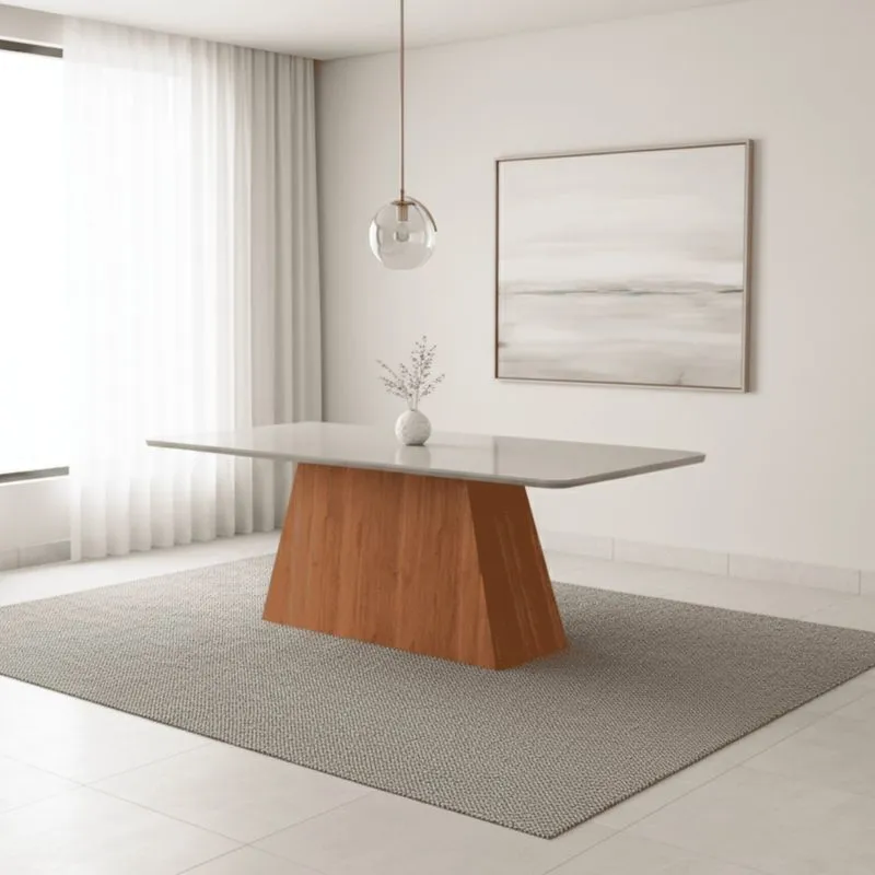 Mesa Para Sala De Jantar Helena D 210 Cm Marrom/cinamomo/offwhite Cinamomo/ Offwhite