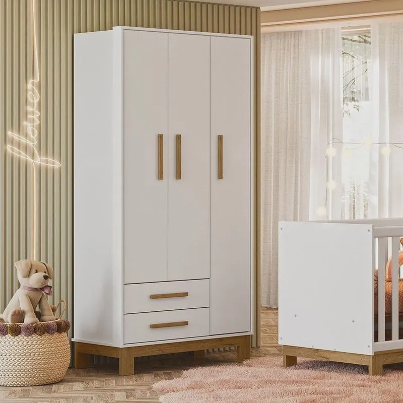 Guarda-roupa 3 Portas com 2 Gavetas Q Encanto Slim