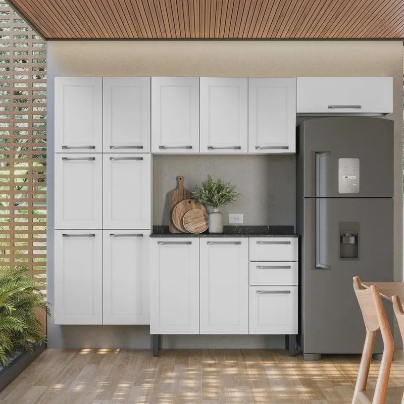 Cozinha Compacta em Aço 4 Peças 13 Portas 2 Gavetas Itatiaia