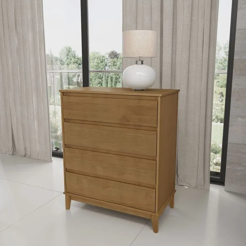 Comoda para Quarto com 4 Gavetas 80,8cm X 45cm X 99cm Freijó