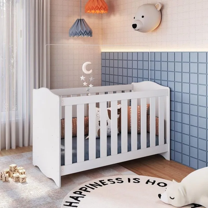 Berço 3 em 1 Linha Encanto 132,4cm X 85cm X 68cm Branco