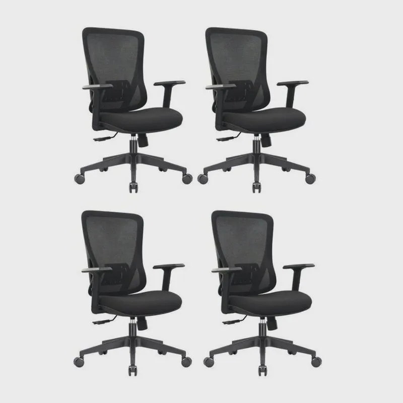 Kit 4 Cadeiras para Escritório Giratórias Diretor com Braços Ajustáveis Kappa