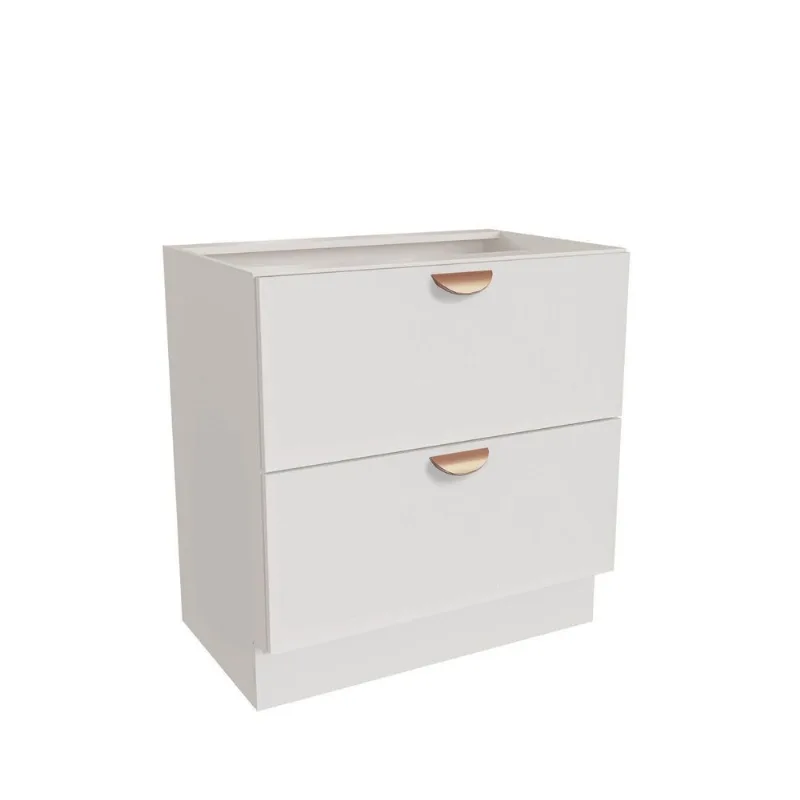 Balcão Planejado 2 Gavetões 80cm sem Tampo Arizona CabeCasa MadeiraOriginals Branco/Cobre Branco/Cobre