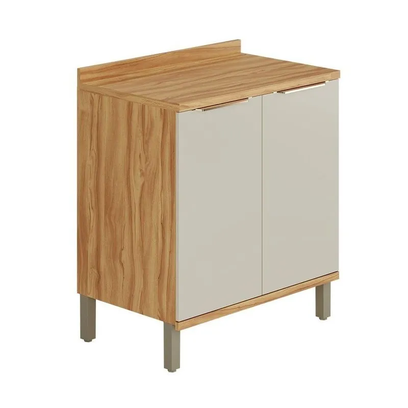 Balcão De Cozinha 80cm Com 2 Portas E Tampo 100% Mdf Noruega Espresso Móveis Bege/amêndoa/off White Amêndoa/off White