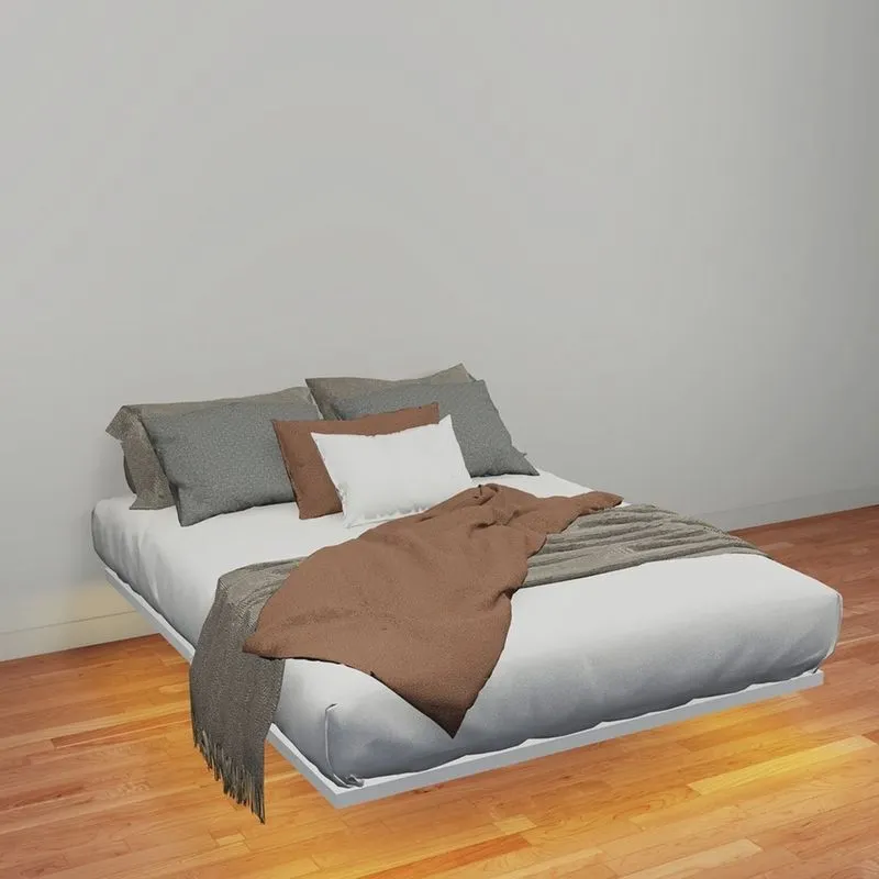 Cama Flutuante King com Led 220v 32cm X 194cm X 204cm Branco