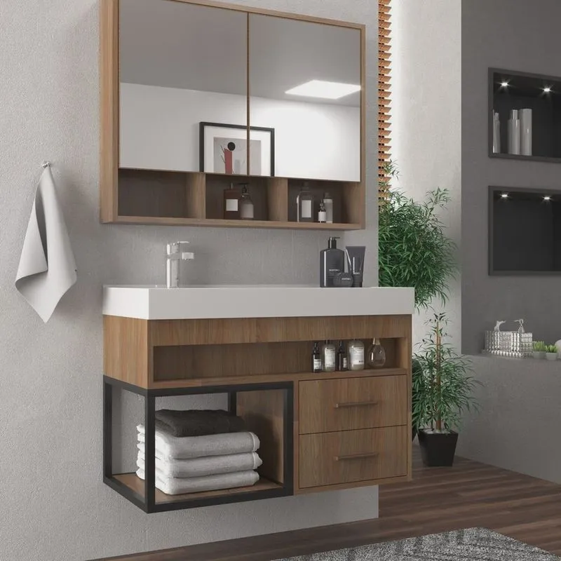 Conjunto Balcao para Banheiro com Espelheira Avant