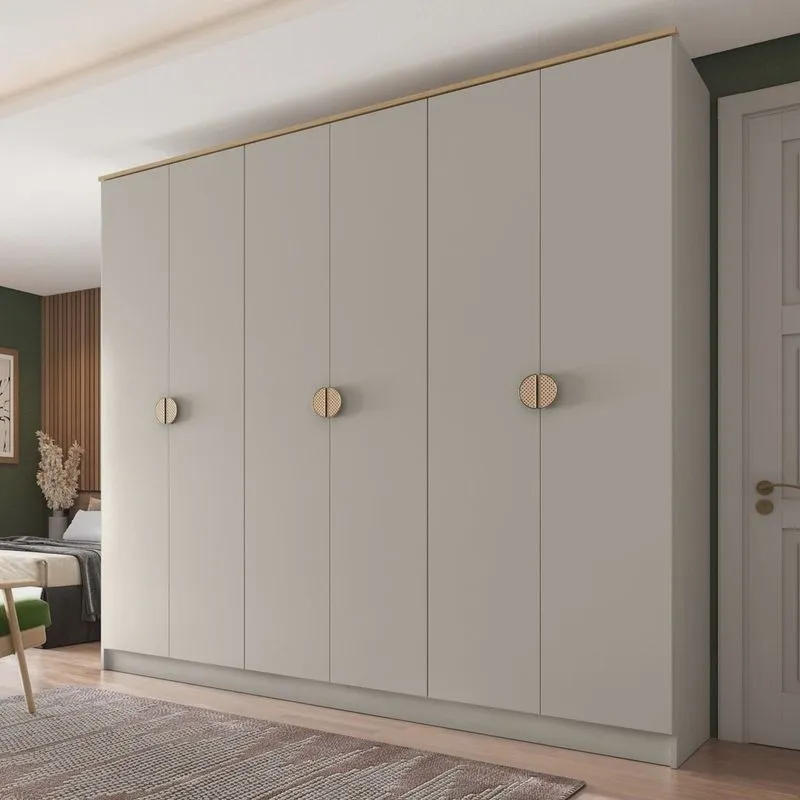 Guarda Roupa Casal 100% Mdf Bp 6 Portas 4 Gavetas Asti