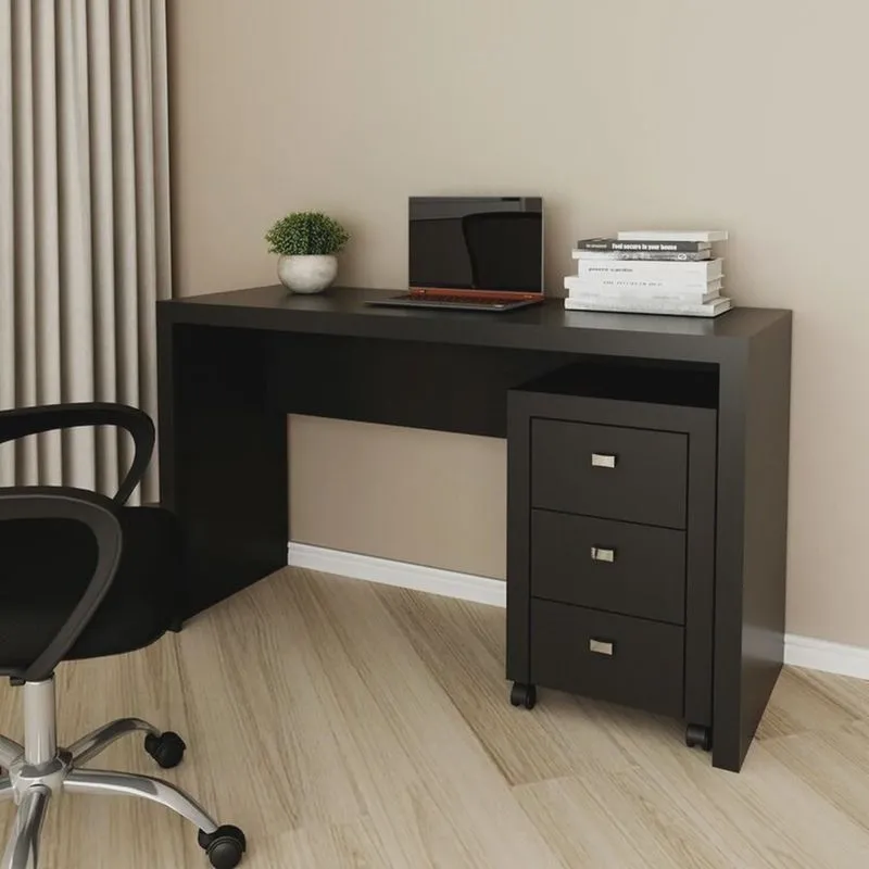 Conjunto 1 Mesa para Escritório 1 Gaveteiro 3 Gavetas