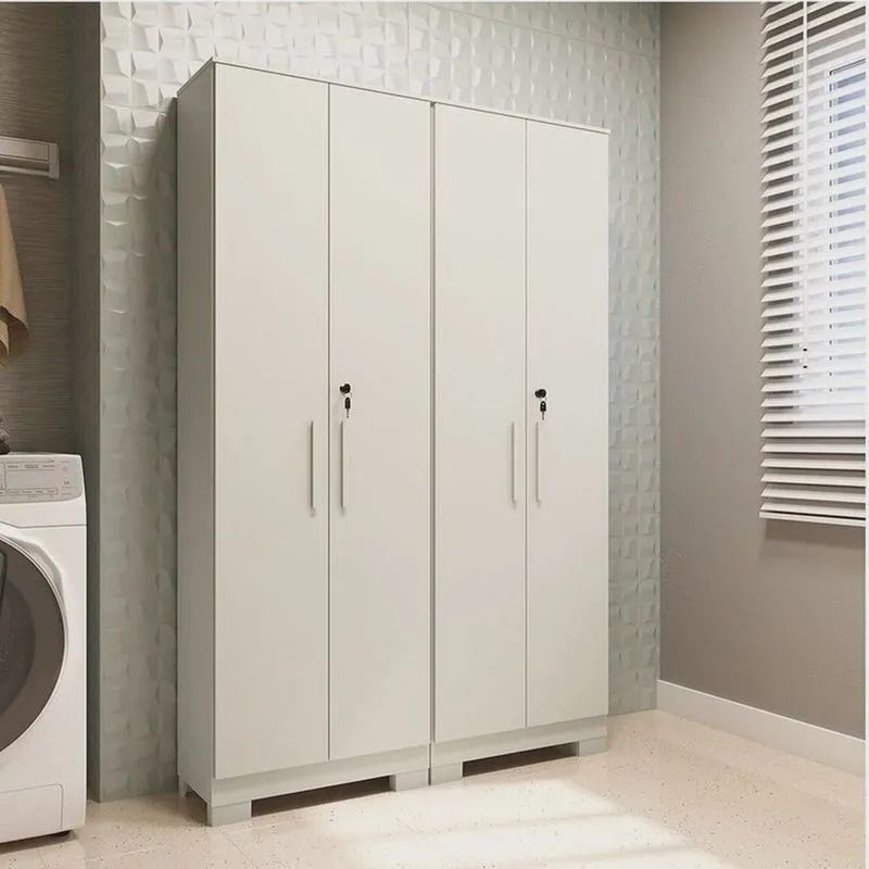 Conjunto de Armário Multiuso 2 Peças 100% Mdf Prisma Espresso Móveis