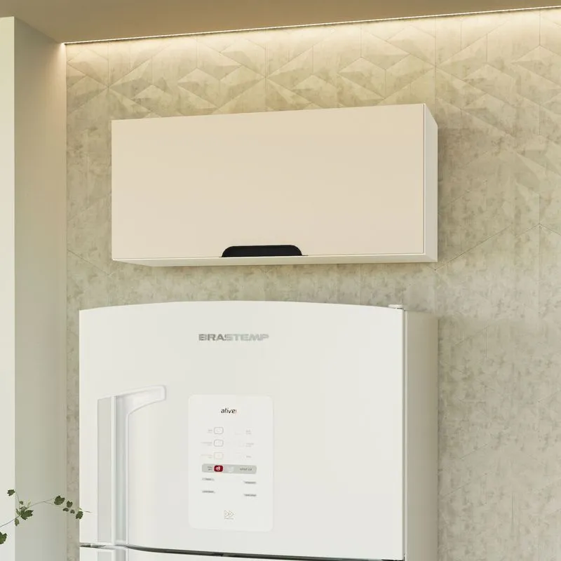 Armário Aéreo 1 Porta Basculante 36 X 80 Cm Bege/branco/creme Branco/creme