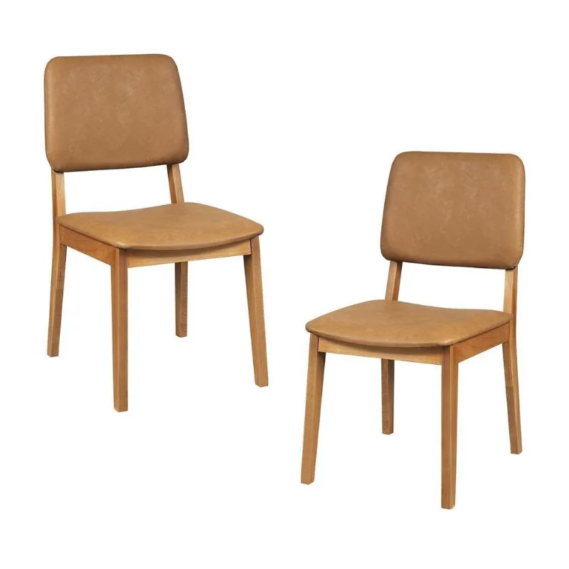 Kit 2 Cadeiras Madeira Maciça Estofada Miriti CabeCasa MadeiraOriginals Marrom/Caramelo Caramelo