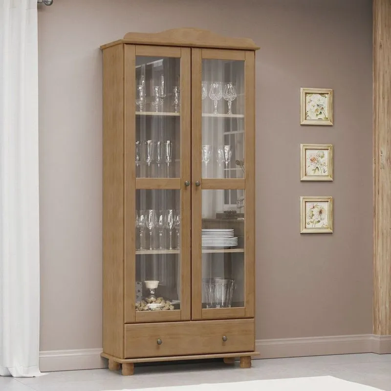 Cristaleira Vitrine 2 Portas 1 Gaveta Rubi