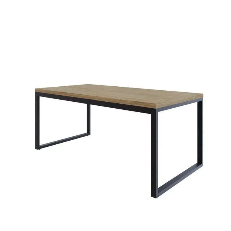 Mesa De Jantar Yon 200cmx90cmx77 Cm Marrom/vermont Oak/preto Vermont Oak/preto