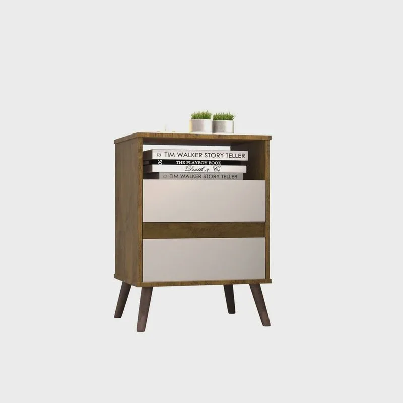 Mesa para Cabeceira com 2 Gaveta e 4 Pés Retrô Paris 67cm X 45cm