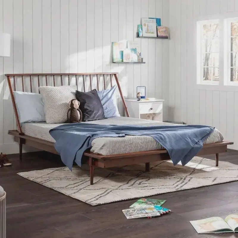 Cama de Casal Queen Lunna Madeira 171,6cm X 103,5cm X 231,82cm