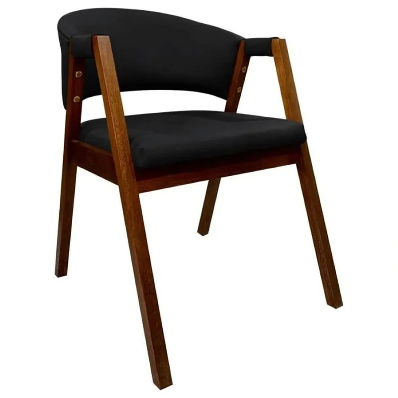 Cadeira Para Sala De Jantar Ávila Sintético Preto/pinhão Preto/pinhão