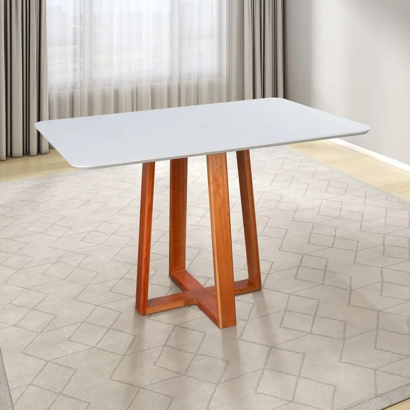 Mesa Sala De Jantar 4 Lugares Madeira Maciça Itália Espresso Móveis Marrom/champagnhe/off White Champagnhe/off White