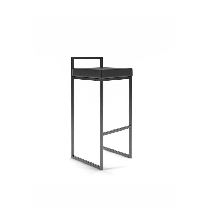 Banqueta Alta Martiflex Em Aço Tubular Quadrado - Banq05 Preto