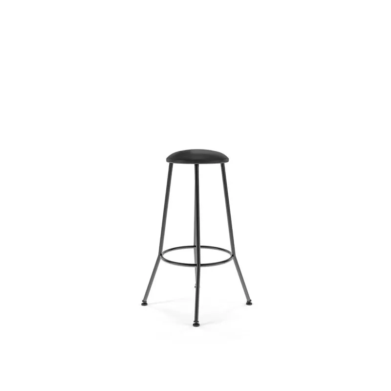 Banqueta Alta Martiflex Em Aço Tubular Redondo - Banq03 Preto