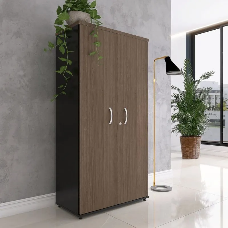 Armário Alto 02 Portas Pivotante Aa1600p25 Preto/walnut