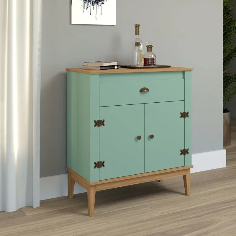 Aparador - Colonial 80x90x41 Cm 1 Gaveta 2 Portas Verde/mel/oliva Mel / Oliva