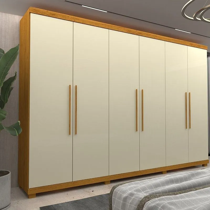 Guarda-roupa Casal 6 Portas Absolut New 100% Mdf Marrom/marrome/off White Naturale/off White