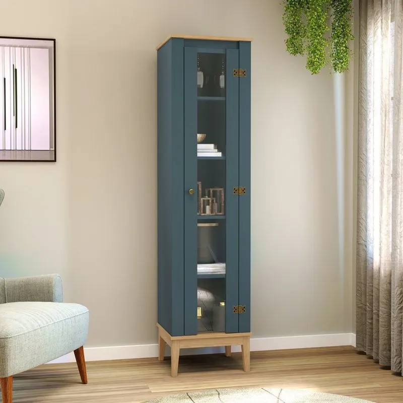 Cristaleira - Colonial 450cm X 1800cm X 405cm 1 Porta Cinza/mel/petroleo Mel / Petroleo