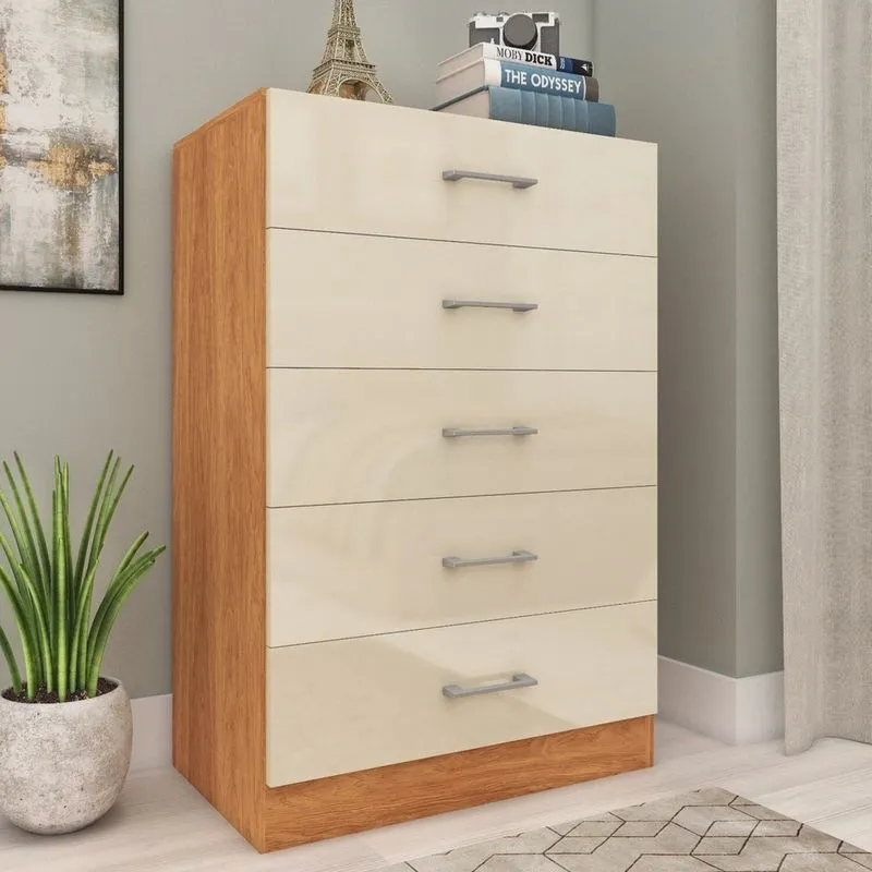 Cômoda para Quarto com 5 Gavetas Aruba